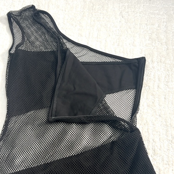 New! Revolve Sherwood black mini dress one shoulder with mesh and cutouts Small - Picture 2 of 6